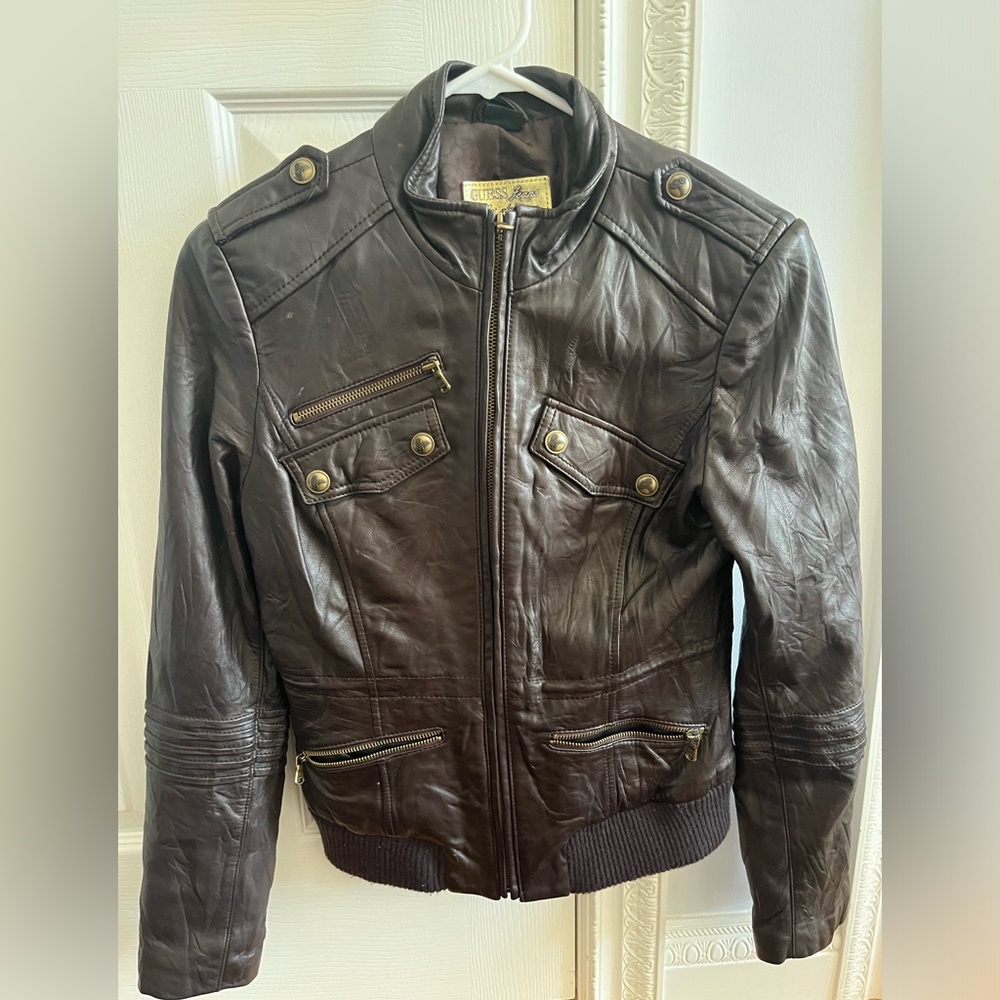 Guess leather jacket size small